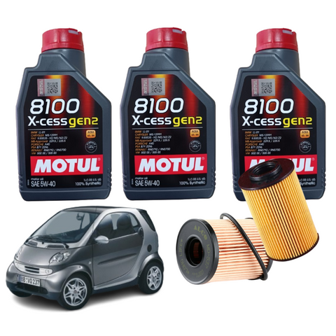 KIT TAGLIANDO SMART FORTWO 450 98-06 -3L MOTUL 5W40+FILTRi OLIO/ARIA BENZ/DIESEL