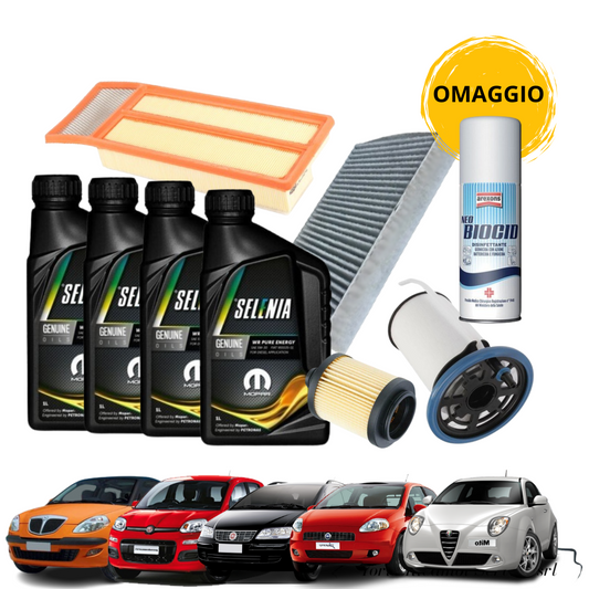 4L OLIO SELENIA 5W30+FILTRI TAGLIANDO 1.3 MTJ P.EVO/MITO/IDEA/PANDA312/Y312/500