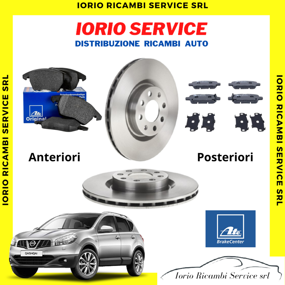 DISCHI FRENO 320mm MARCA ATE + PASTIGLIE ANT. + POST. PER QASHQAI 1A SERIE  2006
