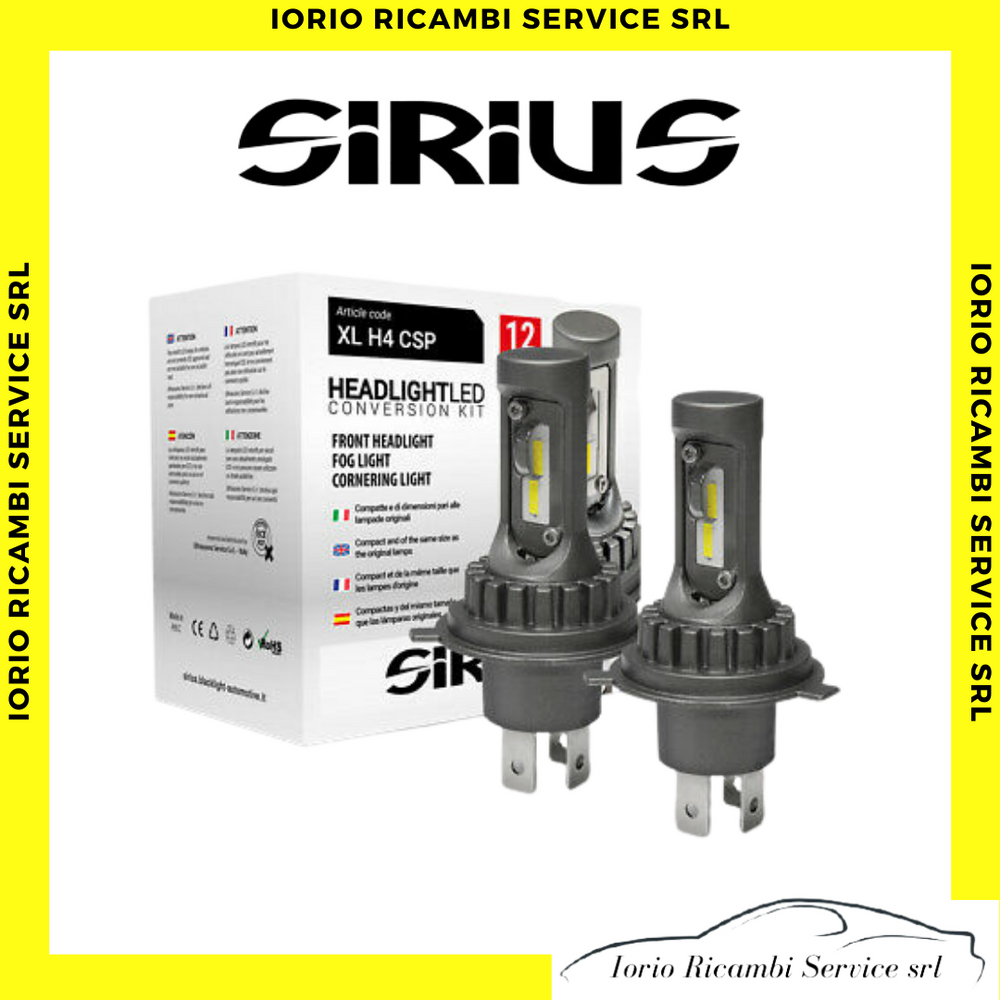 KIT 2 LAMPADE SIRIUS H4 LED XL H4 CSP PER AUTO / MOTO ANABBAGLIANTE ABBAGLIANTE