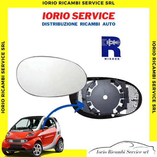 PIASTRA SPECCHIO TERMICO SINISTRO + VETRO SMART FORTWO 450 SPECCHIETTO