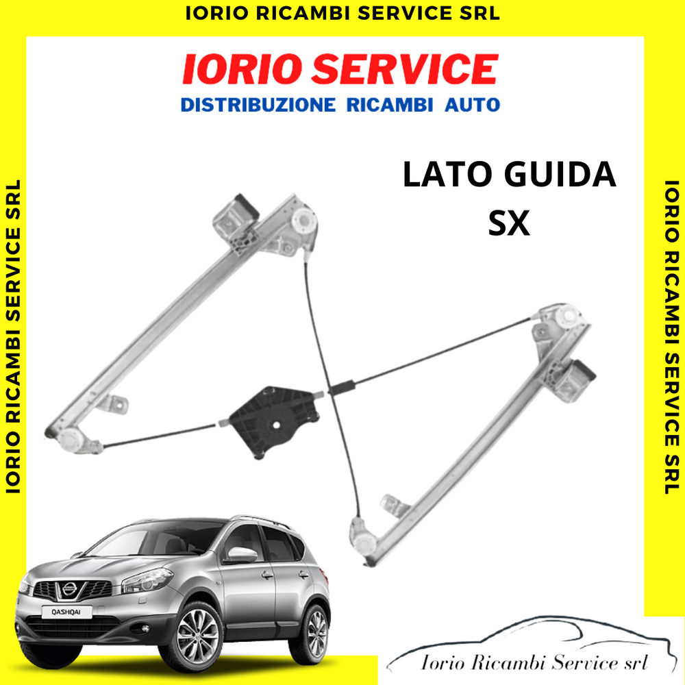 ALZAVETRO ALZACRISTALLO + MOTORINO 2 PIN ANTERIORE SINISTRO SX NISSAN QASHQAI I