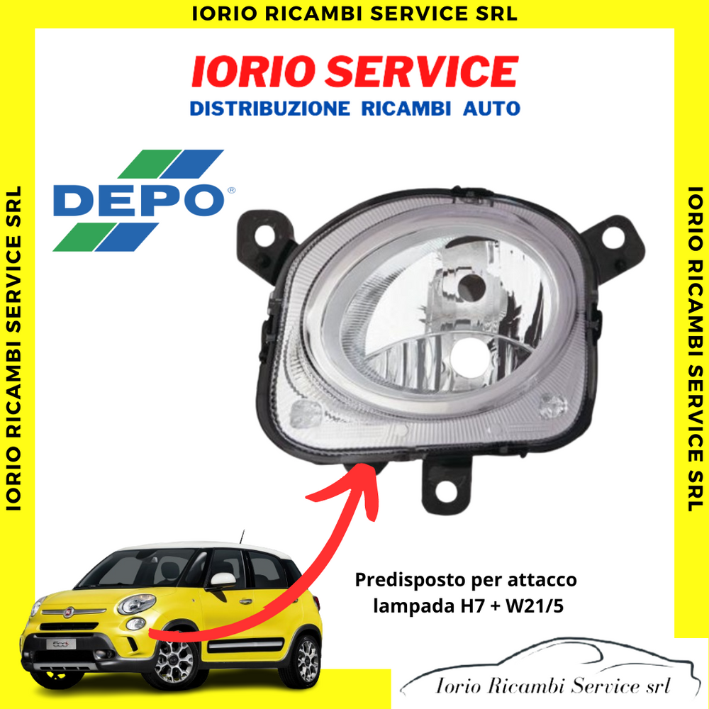 FARO FANALE INFERIORE SX ALOGENO FIAT 500L 5P  2012 ABBAGLIANTE DIURNA POSIZIONE