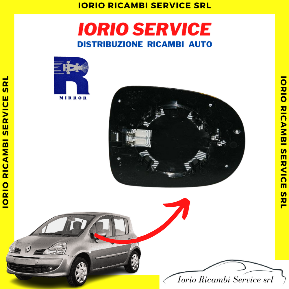 PIASTRA SPECCHIO ASFERICO TERMICO CON VETRO SINISTRO RENAULT CLIO MODUS DAL 2008