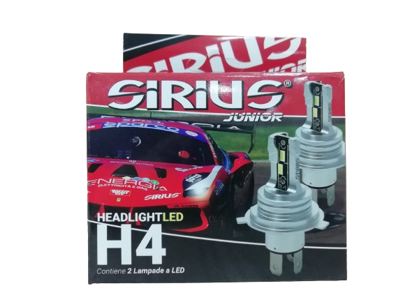 KIT 2 LAMPADE LED BIANCHE LUCE FREDDA SIRIUS H4 JUNIOR 12V 6000K 2640 LUMEN