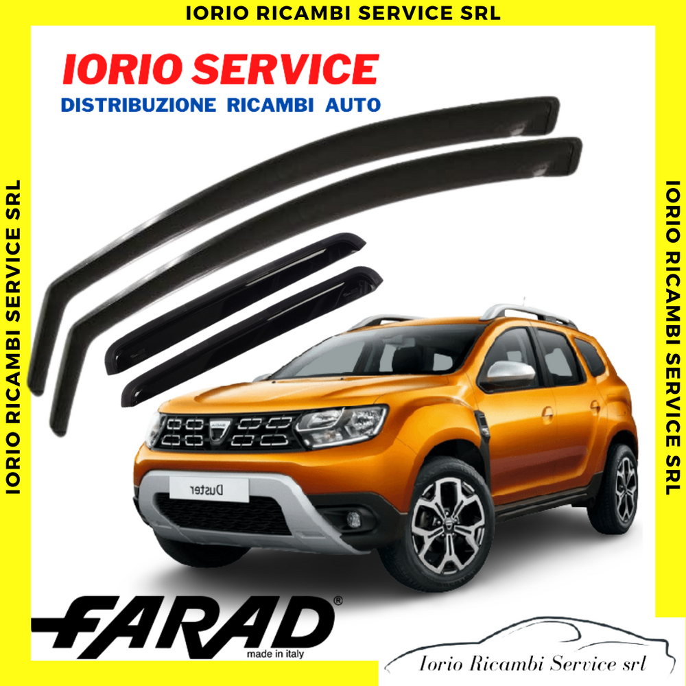 KIT SET 4 DEFLETTORI ARIA per DACIA DUSTER dal 2018 / 2023 FARAD fumè  ANTIVENTO