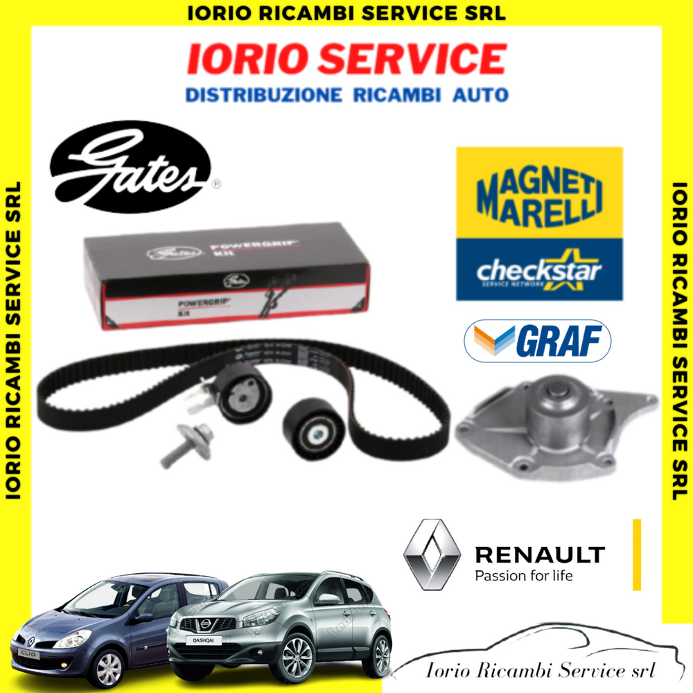 KIT DISTRIBUZIONE GATES + POMPA ACQUA CLIO MEGANE SCENIC QASHQAI MODUS 1.5 dCi
