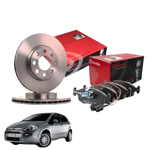 KIT DISCHI FRENO + PASTIGLIE BREMBO O TRW FIAT PUNTO EVO  09 1.2 1.4 BENZINA