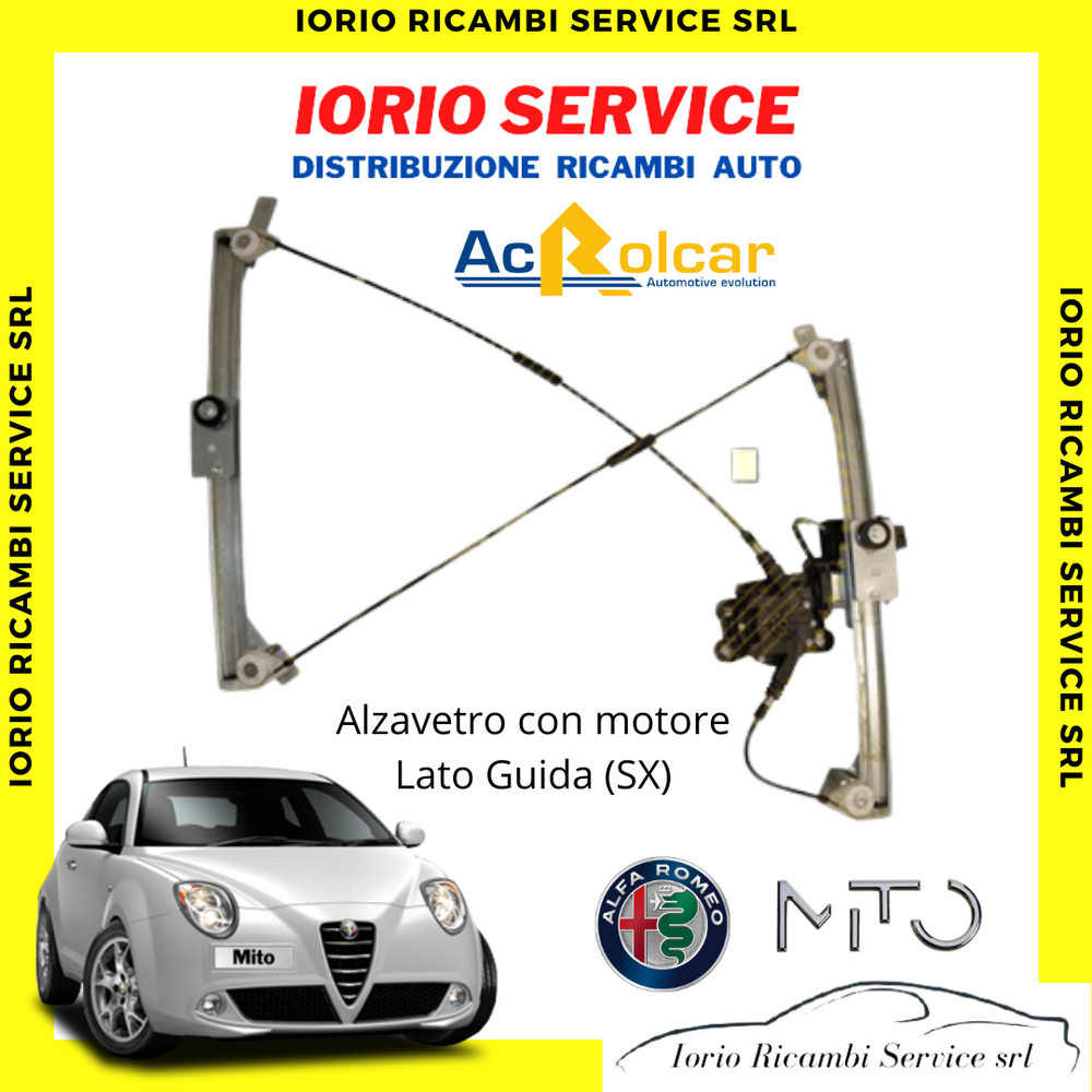 ALZAVETRO ALZACRISTALLO MOTORINO 6PIN ALFA ROMEO MITO ANTERIORE SINISTRO L.GUIDA