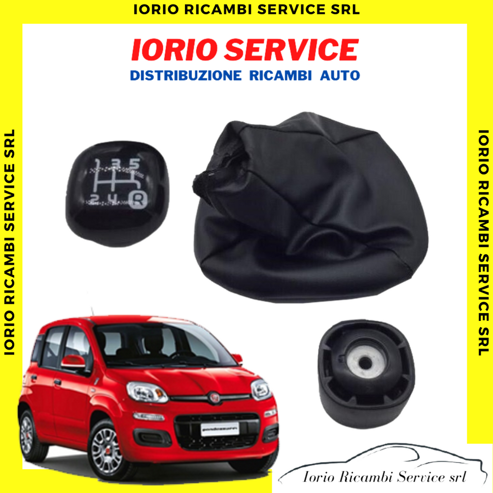 IMPUGNATURA POMELLO LEVA CAMBIO + CUFFIA NERO CINQUE 5 MARCE FIAT PANDA 312 BENZ