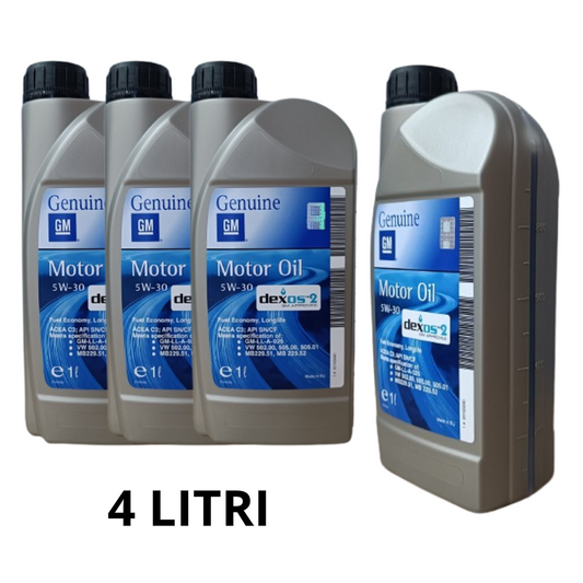 4 LITRI OLIO MOTORE OPEL VAUXHALL 5W30 ACEA C3 GM DEXOS 2 VW AUDI MERCEDES BMW