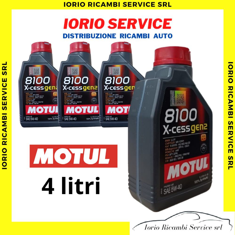 4 Litri OLIO MOTORE MOTUL 8100 X-CESS GEN2 5W40 OLIO MOTORE BMW LL-01 ACEA A3 B4