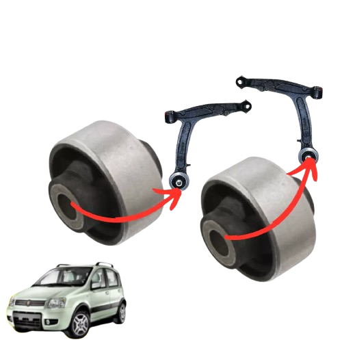 KIT COPPIA 2 SILENTBLOK BOCCOLA PER BRACCIO OSCILLANTE FIAT PANDA 169 2003>2011