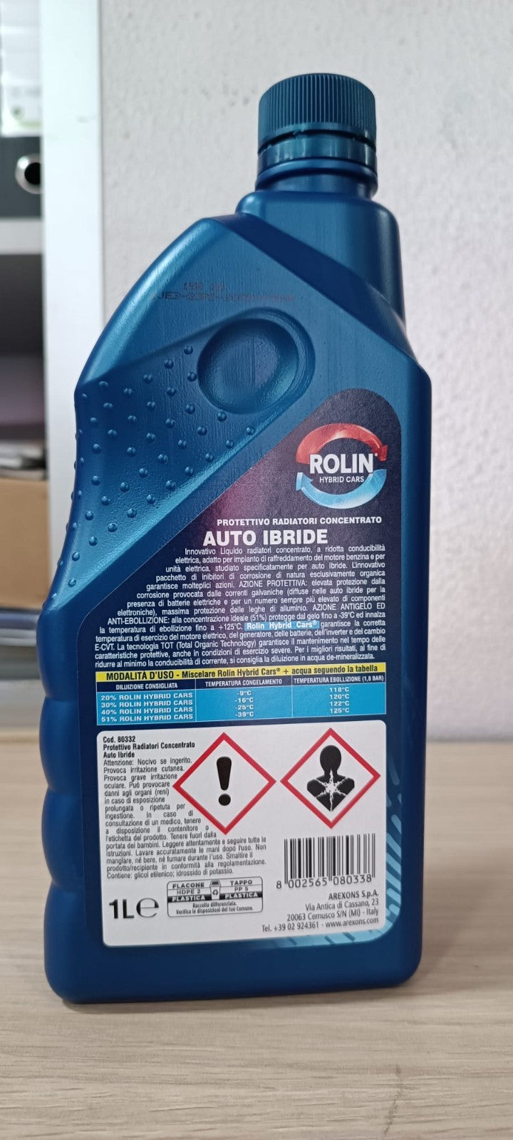 3 LITRI AREXONS LIQUIDO RADIATORE ANTIGELO ROLIN HYBRID CONCENTRATO AUTO IBRIDE