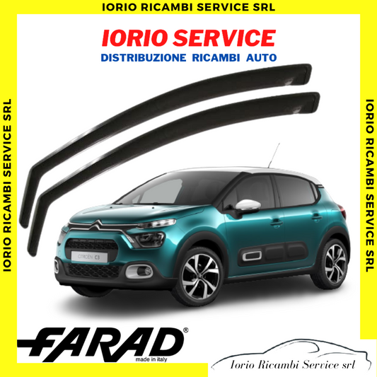 DEFLETTORI ARIA per CITROEN C3 dal 2016 5p FARAD fumè ANTITURBO ANTIVENTO