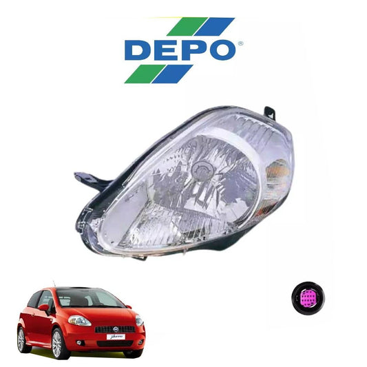 FARO FIAT GRANDE PUNTO ( NO PUNTO EVO ) ANTERIORE SX CONNETTORE VIOLA H4 7 PIN