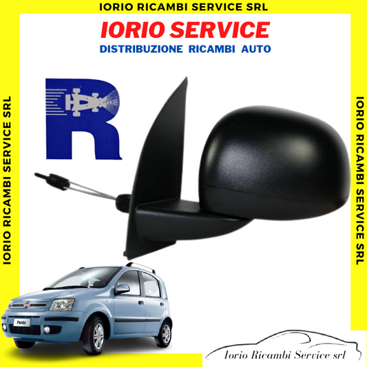 SPECCHIO RETROVISORE TIPO GRANDE FIAT PANDA 169 2009 2012 DESTRO MANUALE NERO