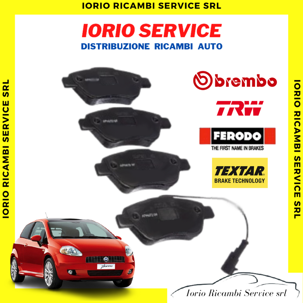 PASTIGLIE FRENI ANTERIORI FIAT GRANDE PUNTO IDEA BENZINA MULTIJET 70-75CV