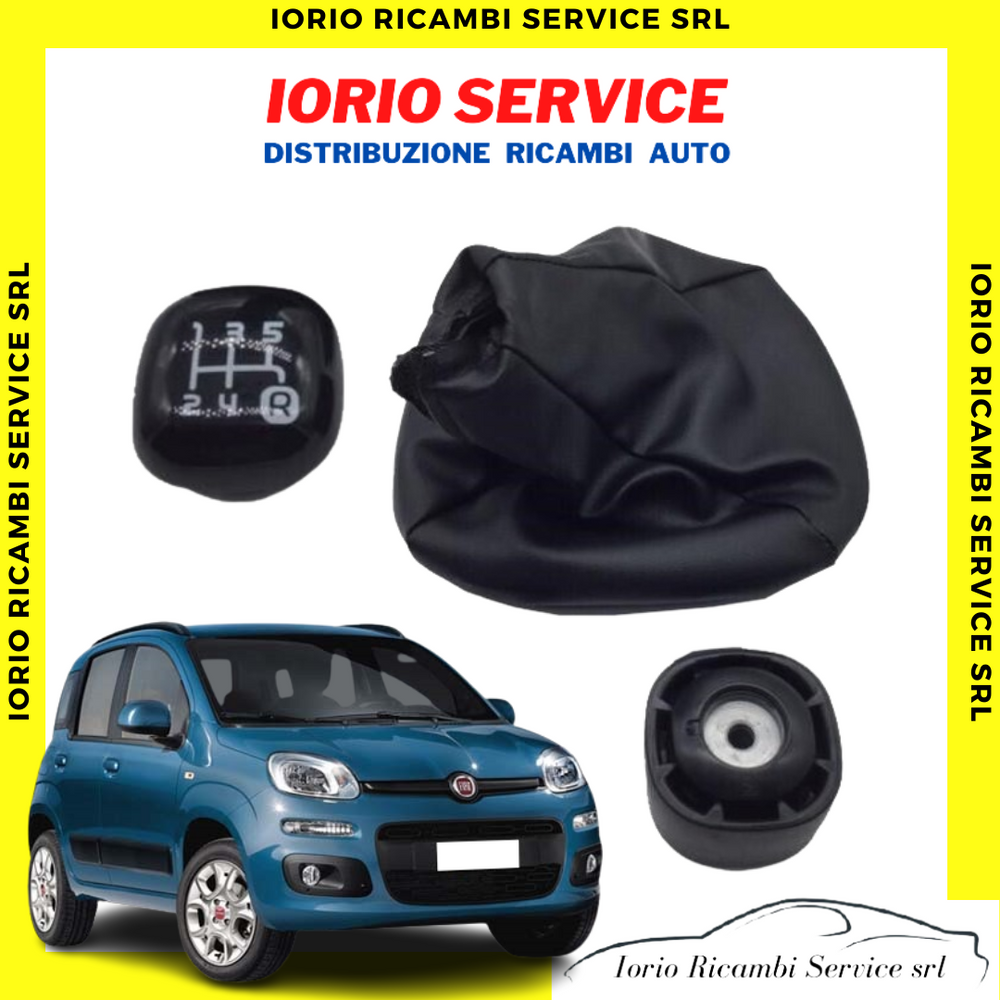 IMPUGNATURA POMELLO LEVA CAMBIO+CUFFIA NERO CINQUE 5 MARCE FIAT PANDA 312 DIESEL