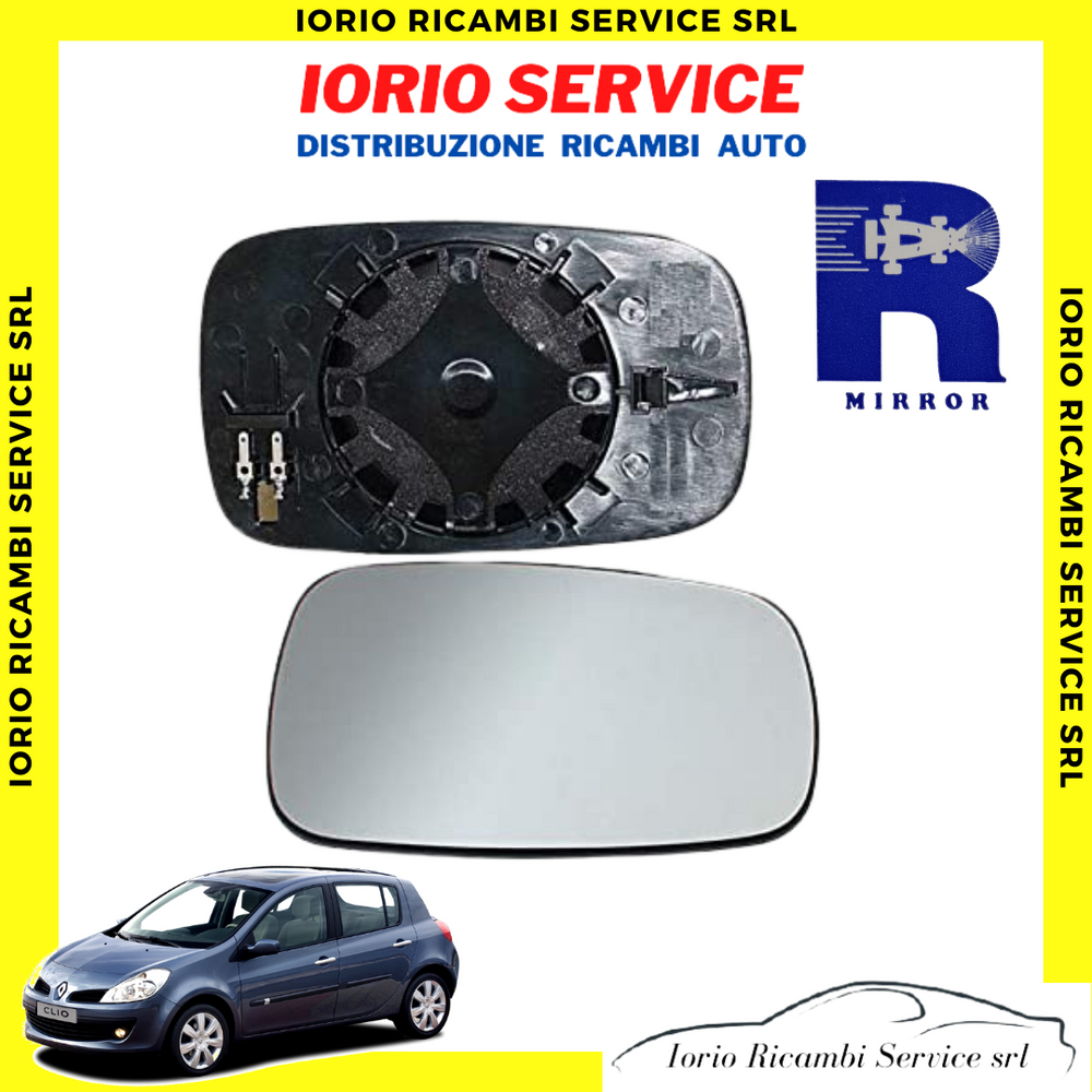 PIASTRA SPECCHIO ASFERICO TERMICO SINISTRO RENAULT CLIO 2005>09 VETRO