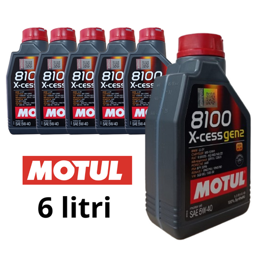 6 Litri OLIO MOTORE MOTUL 8100 X-CESS GEN2 5W40 OLIO MOTORE BMW LL-01 ACEA A3 B4