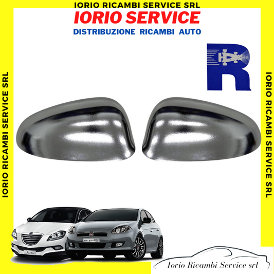 COPPIA CALOTTE SPECCHIO RETROVISORE CROMATE LUCIDE FIAT BRAVO II LANCIA DELTA 3