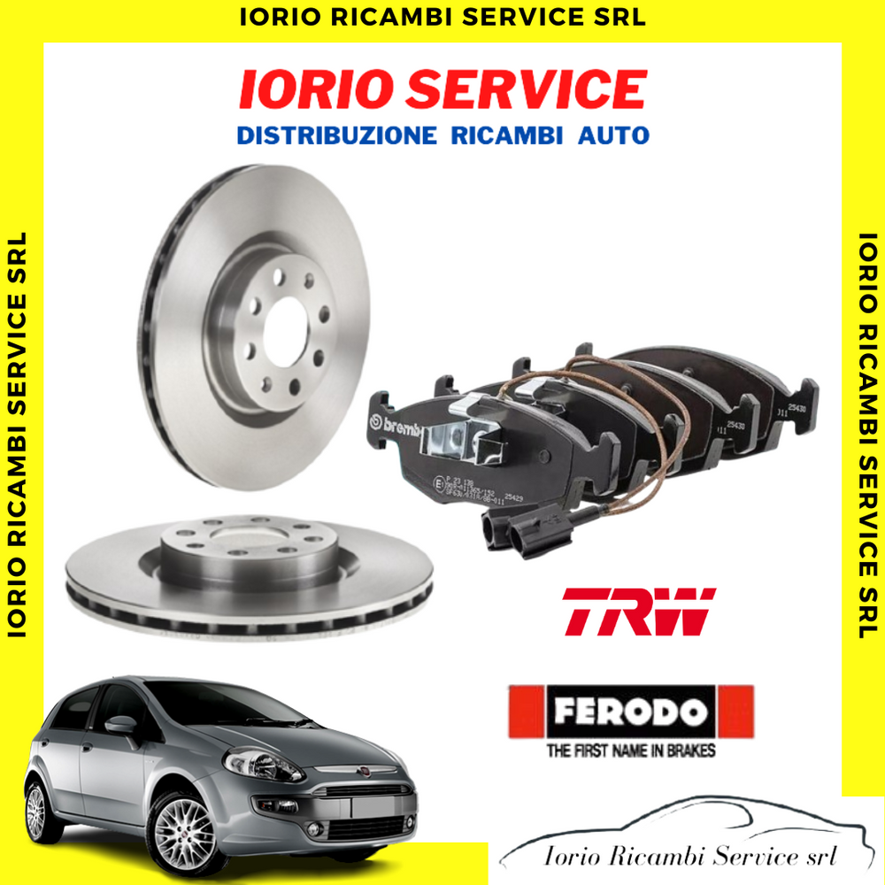 KIT DISCHI FRENO TRW + PASTIGLIE TRW O FERODO FIAT PUNTO EVO  09 1.2 1.4 BENZINA