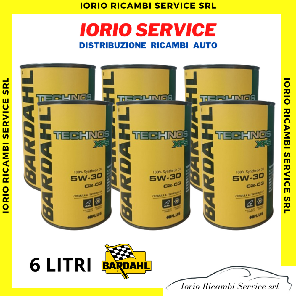 6 Litri Bardahl Technos 5W30 XFS C2 C3 Olio motore 342039 342040 Sintetico