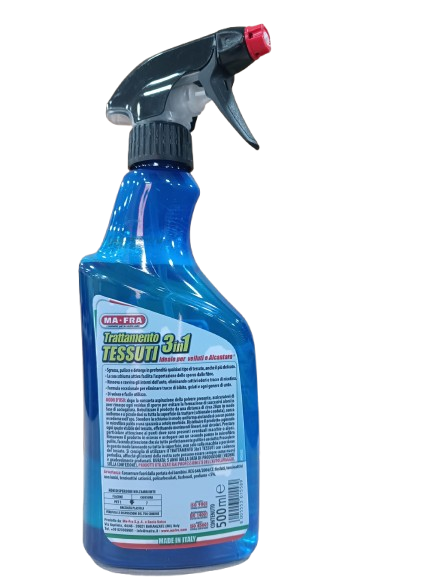 TRATTAMENTO RINNOVA PULISCE E SMACCHIA I TESSUTI AUTO MARCA MA-FRA 500ml