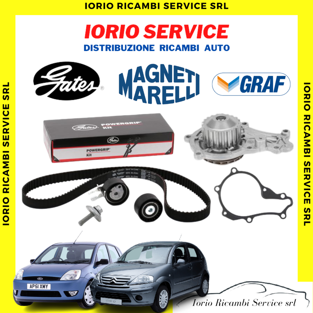 KIT DISTRIBUZIONE + POMPA ACQUA C1 C2 C3 FORD FIESTA FUSION 207 307 1400 HDI E4