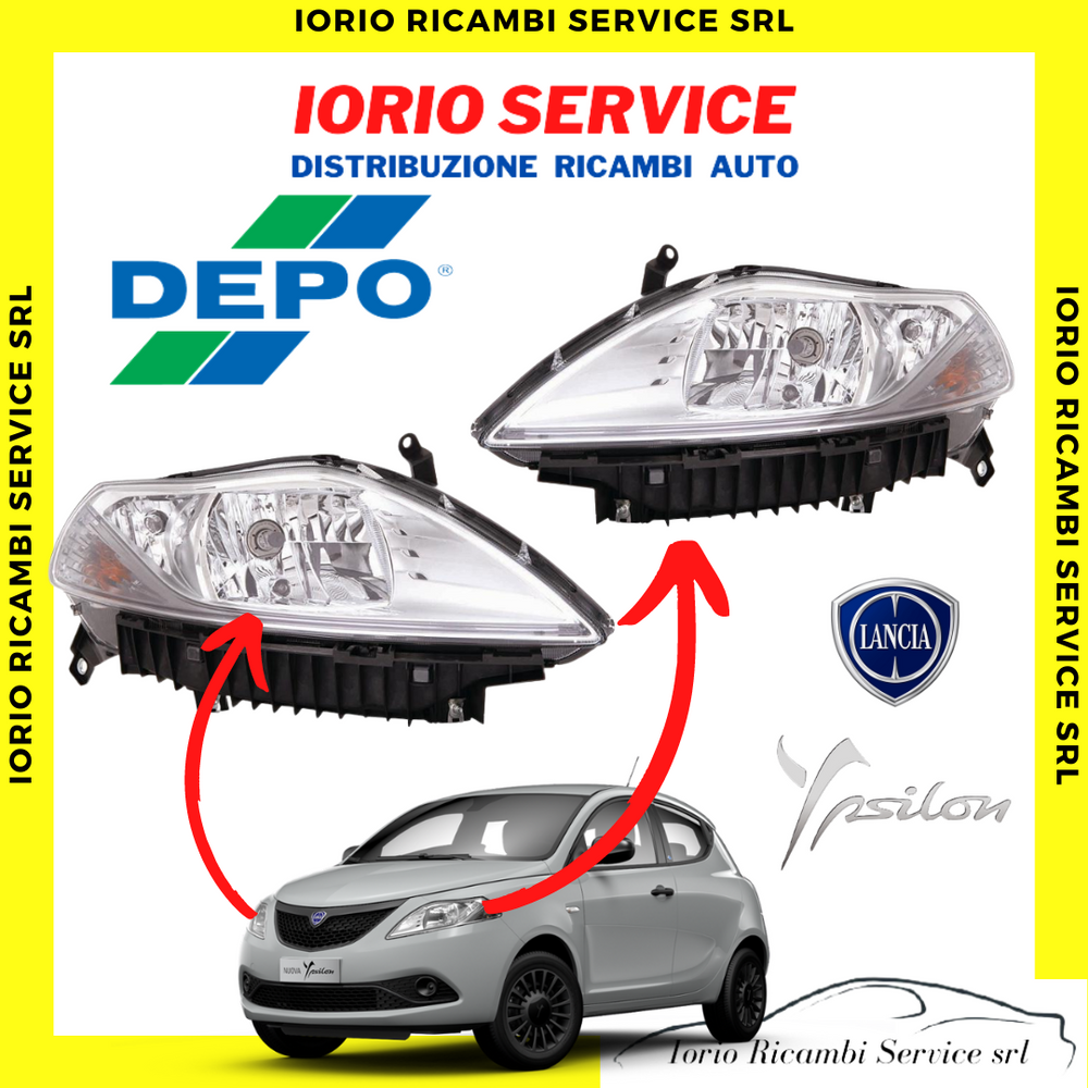 2 FARI DX + SX ANTERIORI LANCIA YPSILON 312 D. 2011 PROIETTORI FANALI ( NO LED )