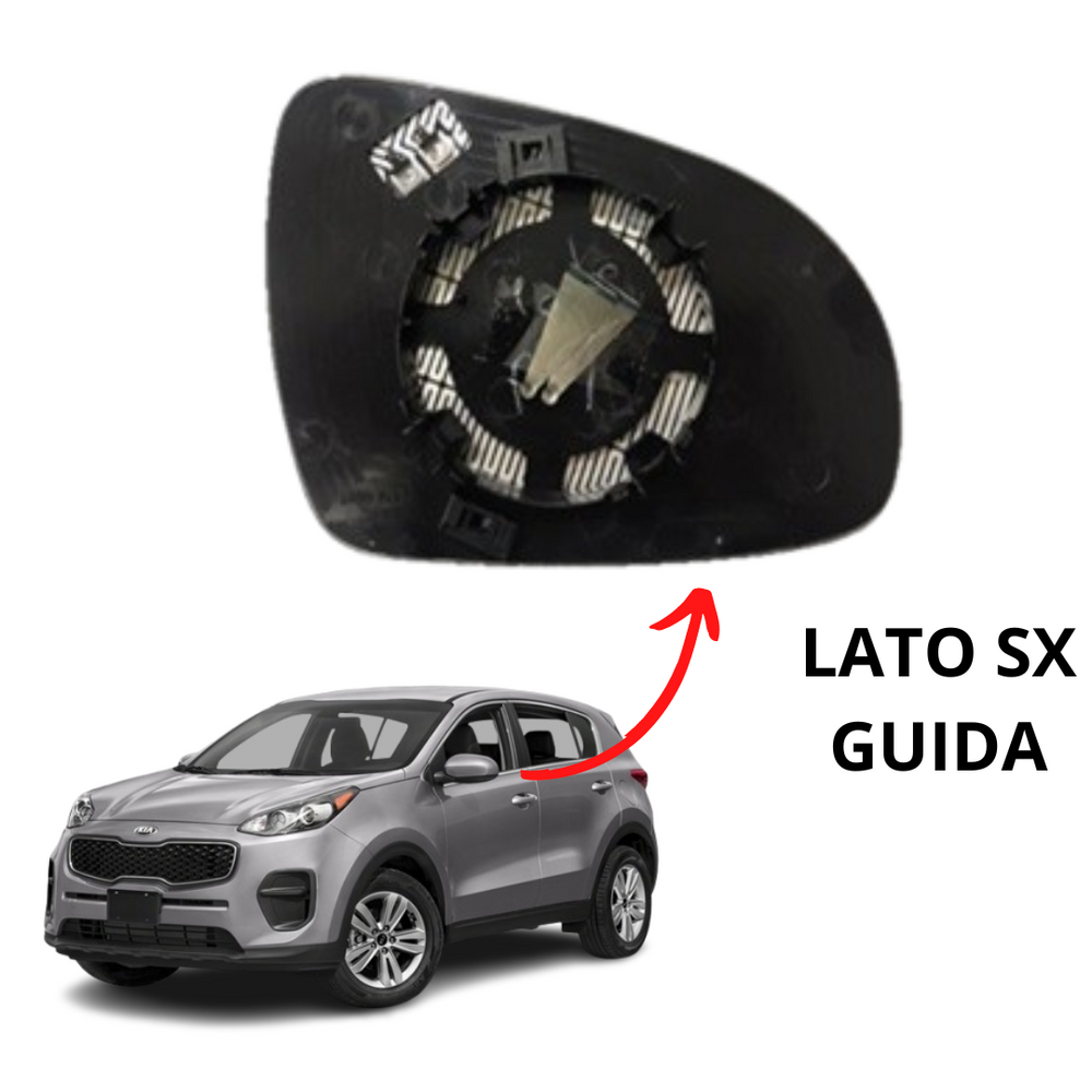 PIASTRA SPECCHIO ELETTRICO TERMICO SINISTRO KIA SPORTAGE 01/2016 - 08/2018