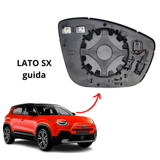 PIASTRA SPECCHIO TERMICA SINISTRO LATO  GUIDA CON VETRO FIAT 600  DAL 2023