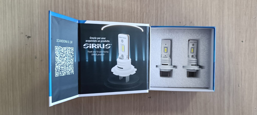 KIT 2 LAMPADE SIRIUS H7 H18 DIMENSIONI ORIGINALI 6000K ICE WHITE NO ADATTATORI