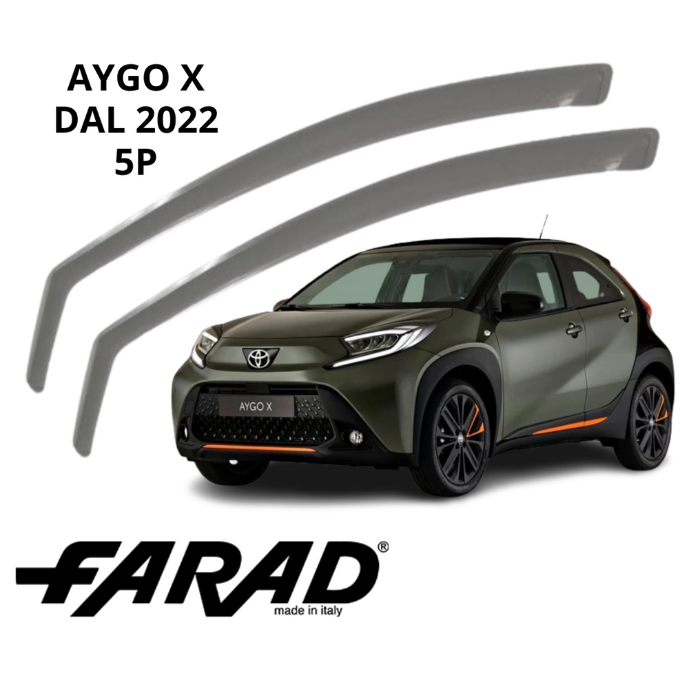 DEFLETTORI ARIA NUOVA TOYOTA AYGO X 5 PORTE DAL 2022  FARAD fumè ANTITURBO