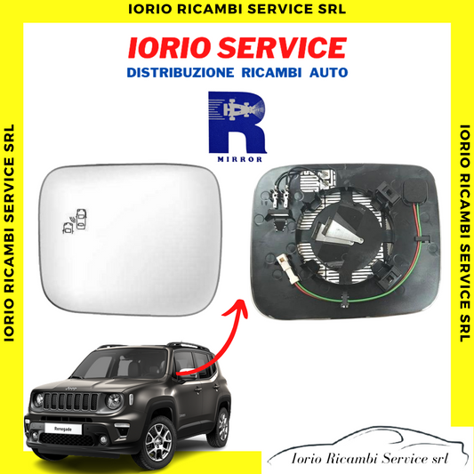 PIASTRA SPECCHIO TERMICA SINISTRO CON VETRO JEEP RENEGADE (PER SISTEMA BLIS)