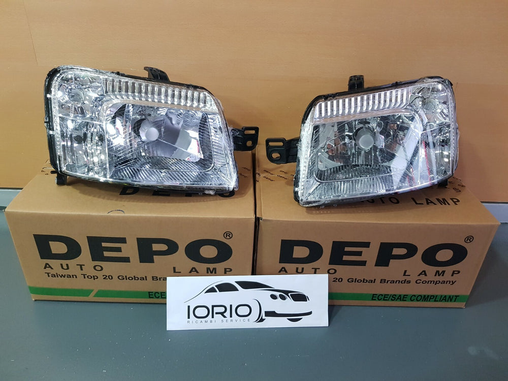 FARI FIAT PANDA 169 PROIETTORI FANALI 2003>2009 CONNETTORE GIALLO / BIANCO DX SX