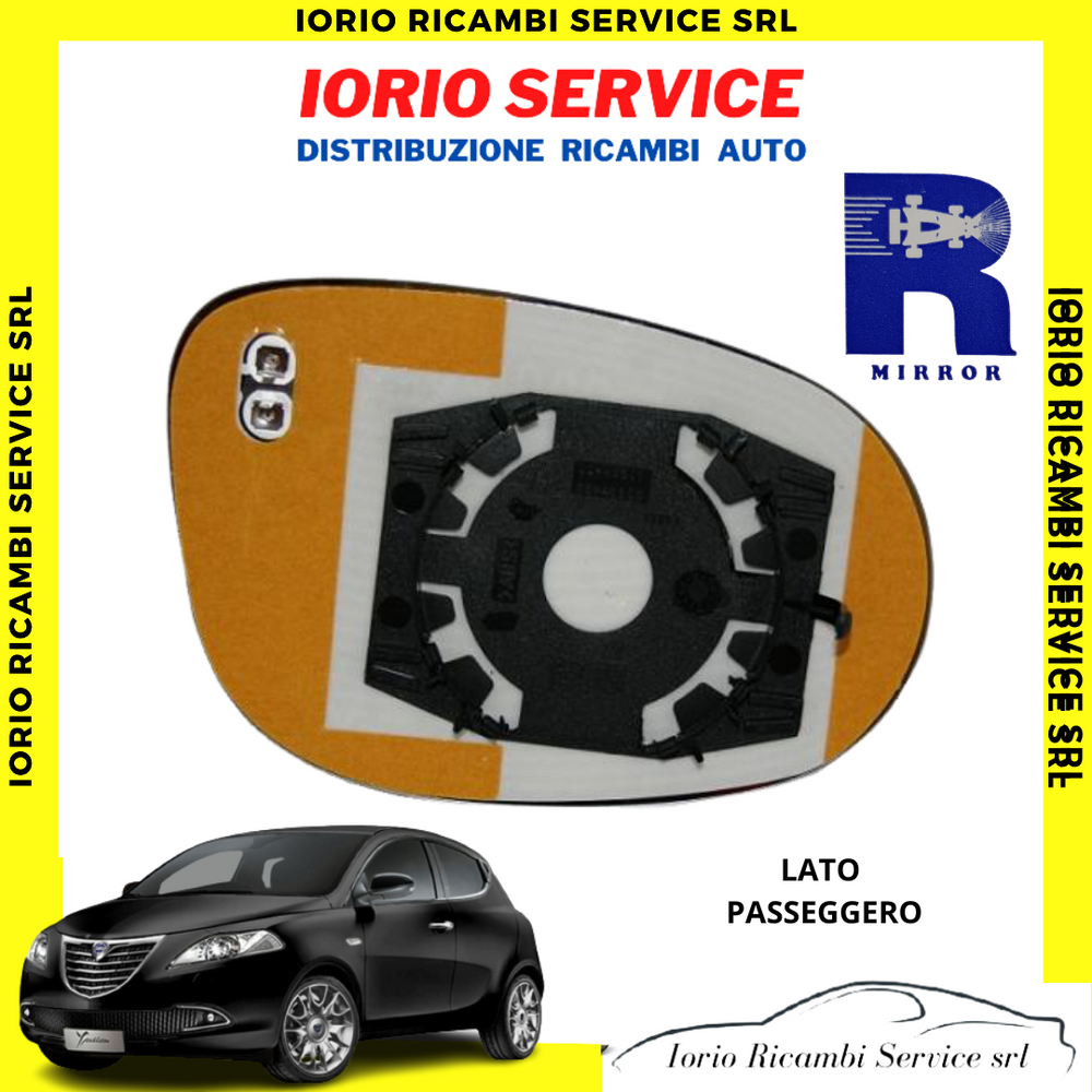 PIASTRA SPECCHIO TERMICA DESTRO + VETRO LANCIA YPSILON 312 DAL 2011 SPECCHIETTO