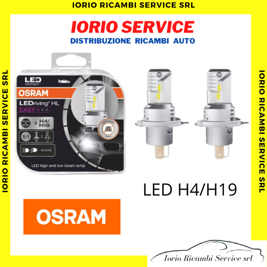 KIT 2 LAMPADE OSRAM H4 / H19 LED 6500K PER AUTO ANABBAGLIANTE / ABBAGLIANTE