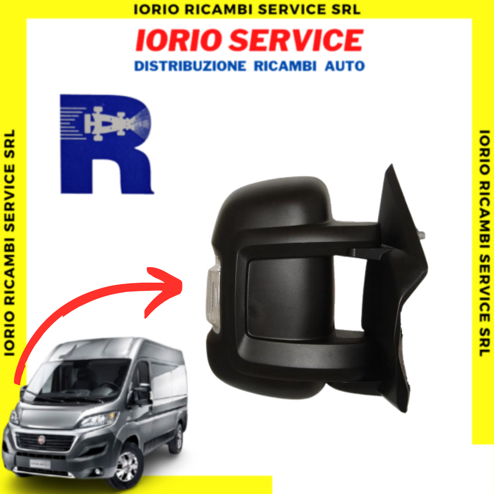 SPECCHIO RETROVISORE DESTRO MANUALE BRACCIO CORTO C/FAN DUCATO BOXER JUMPER 2006