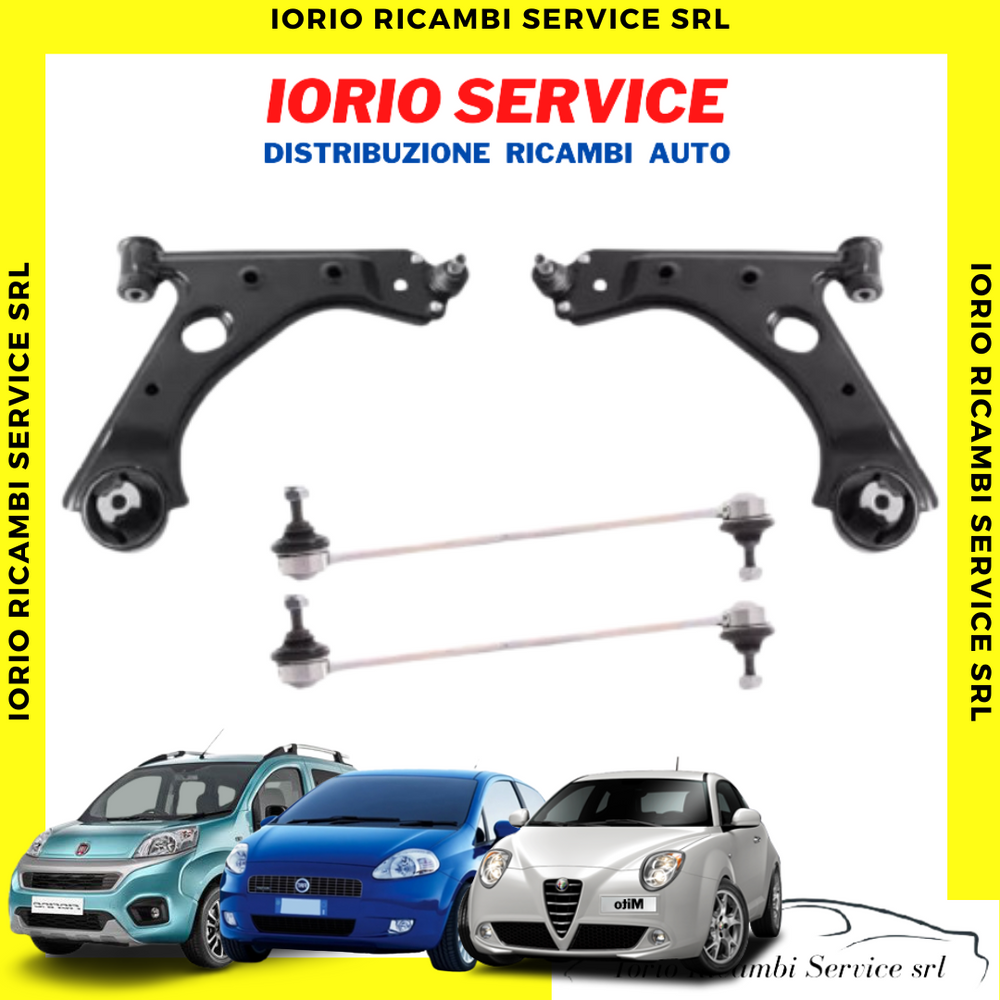 KIT 2 BRACCI ANTERIORI OSCILLANTI +2 STABILIZZATORI  FIAT GRANDE PUNTO ALFA MITO