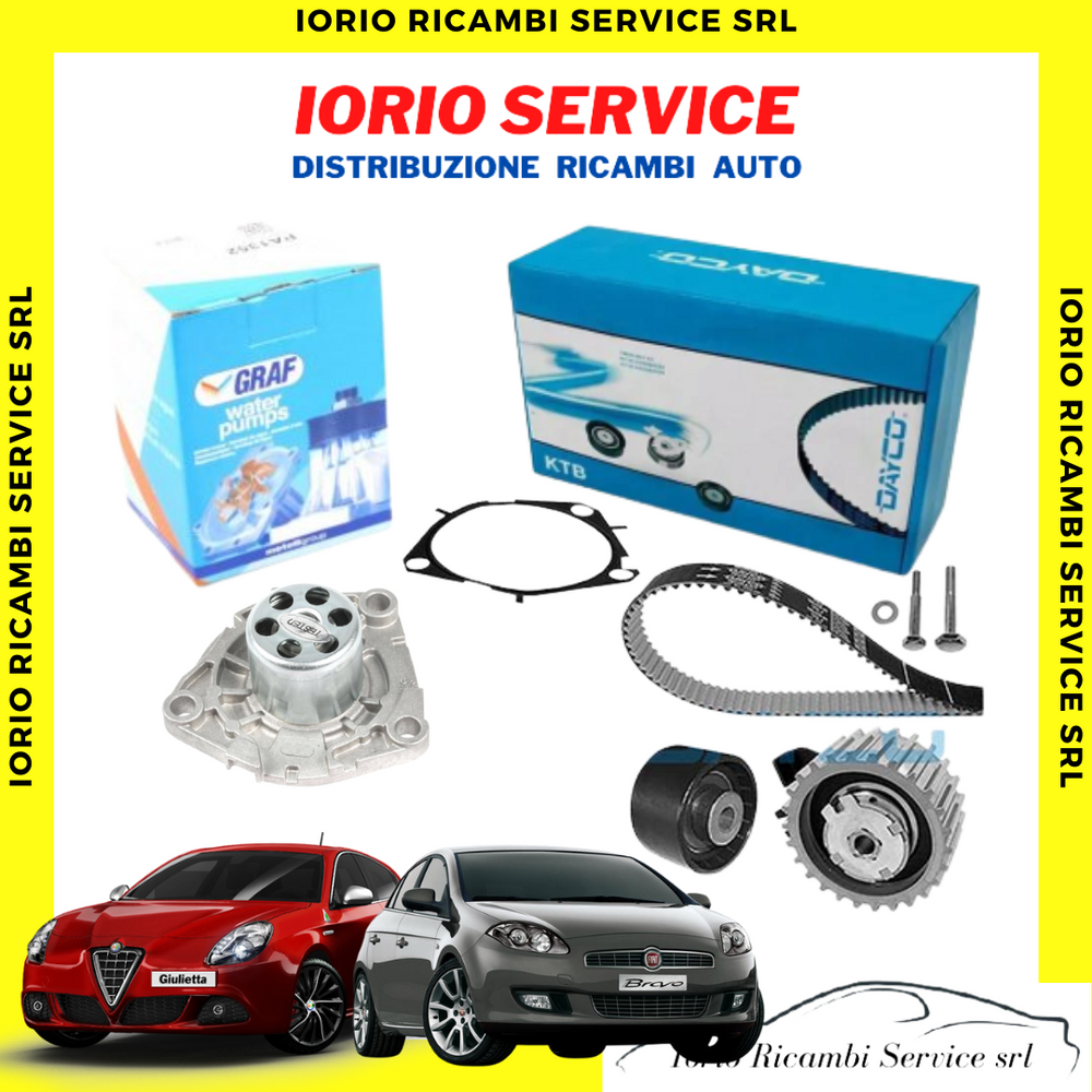 KIT DISTRIBUZIONE DAYCO + POMPA ACQUA 500X BRAVO II GIULIETTA 1.9 MJT 16 VALVOLE