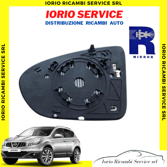 PIASTRA SPECCHIO TERMICO SINISTRO CON VETRO NISSAN QASHQAI 2007>2013 SPECCHIETTO