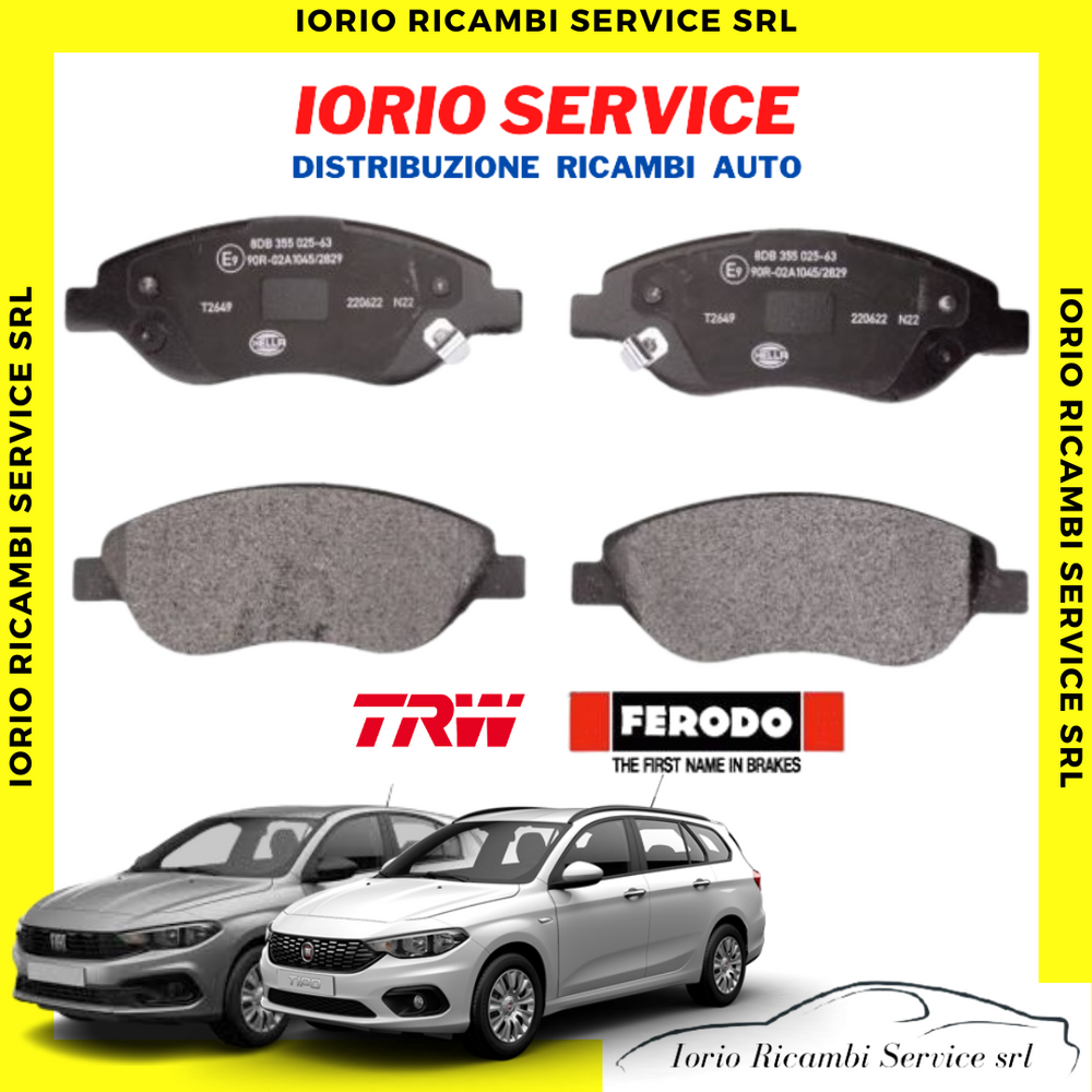 SERIE PASTIGLIE FRENO FERODO O TRW ANTERIORI PER FIAT TIPO DAL 2015