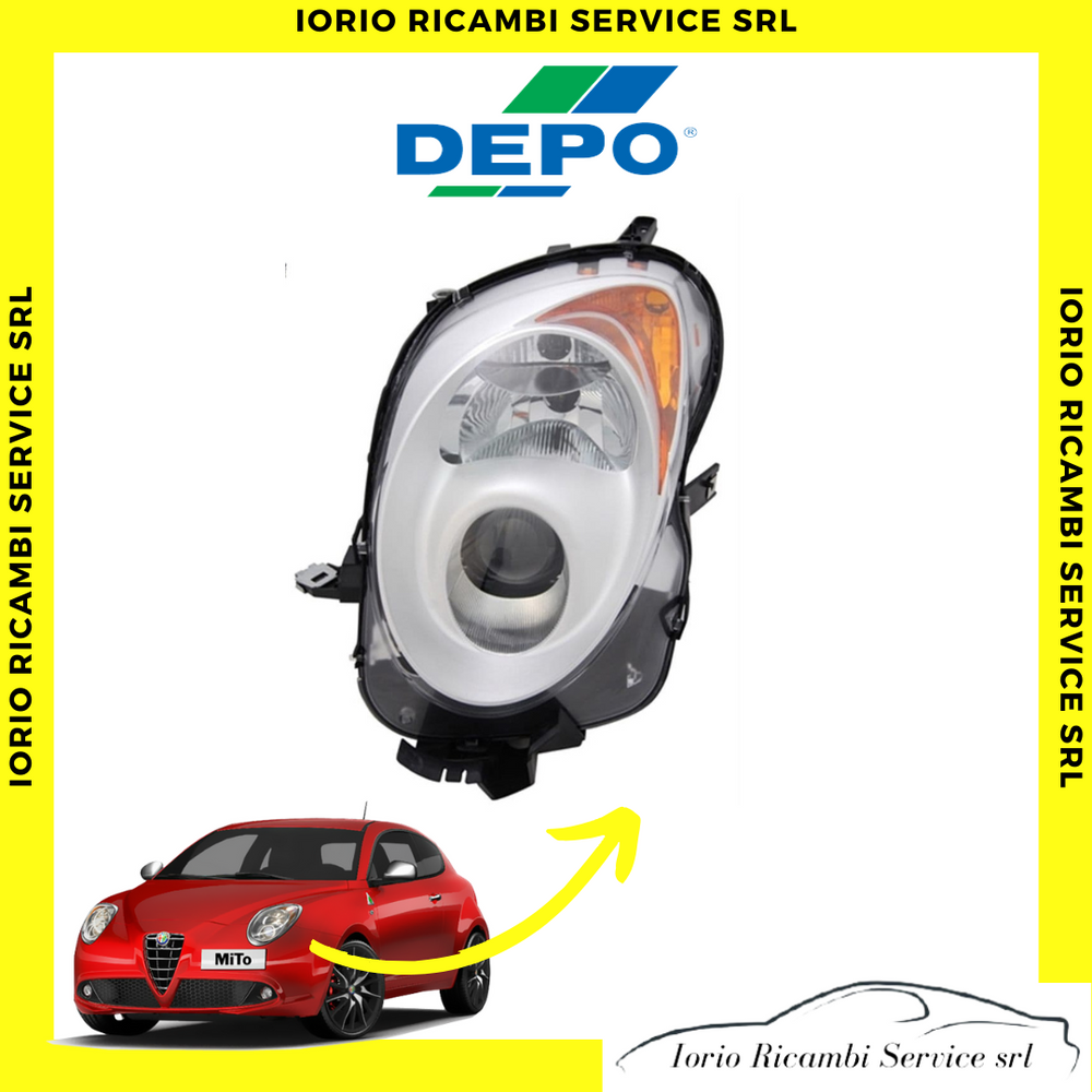 FARO ALFA ROMEO MITO FANALE PROIETTORE ANTERIORE SINISTRO PARABOLA CROMATA 26730