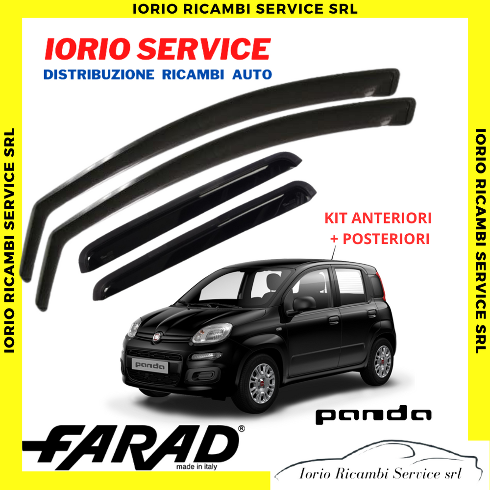 KIT DEFLETTORI ARIA ANT + POST. FIAT per PANDA 312 dal 2012 FARAD fumè ANTIVENTO