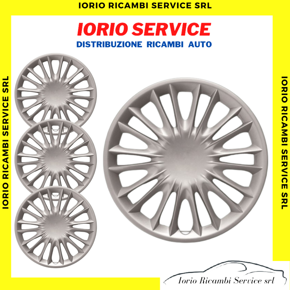 KIT SET 4 COPRICERCHI PER LANCIA YPSILON Y COPPA RUOTA 15'' 4289LC SENZA LOGO