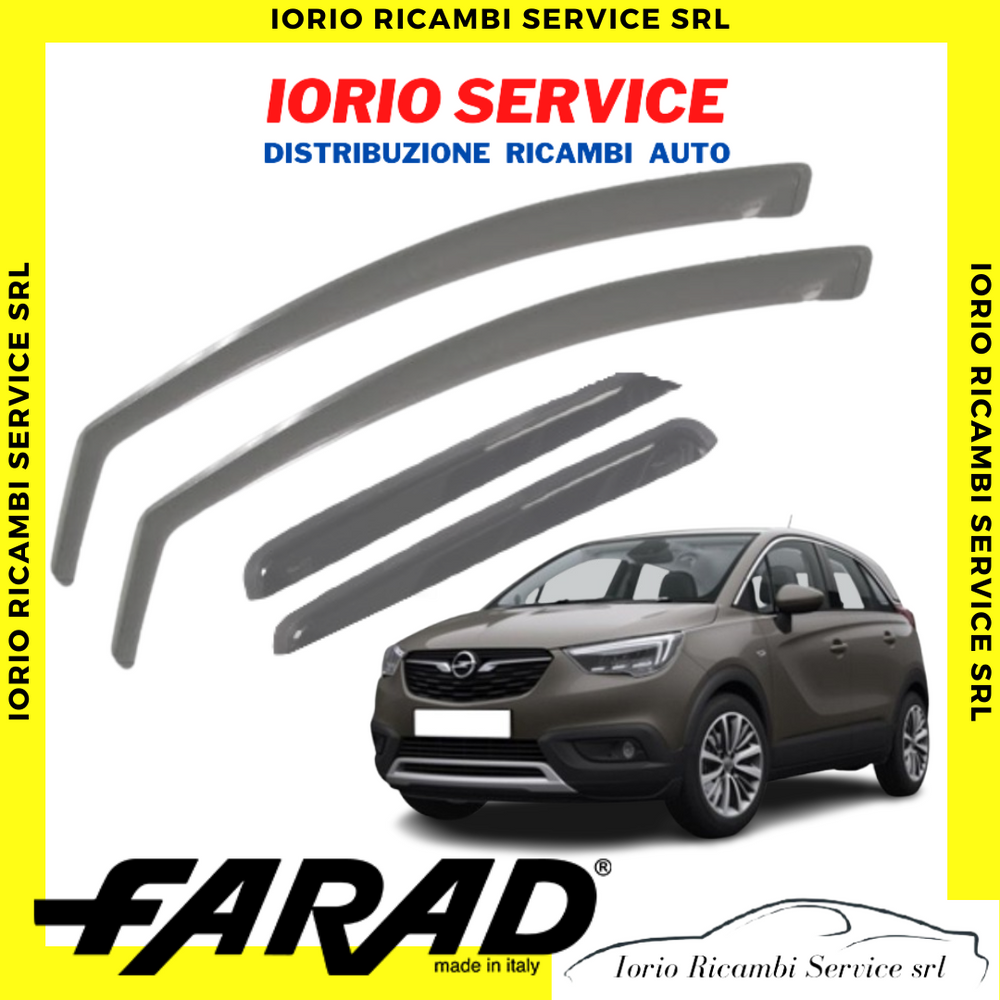 DEFLETTORI ARIA ANT.+POST. PER OPEL CROSSLAND X FARAD fumè ANTITURBO ANTIVENTO