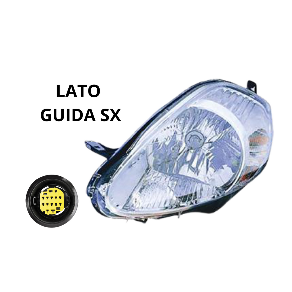 FARO ANT. SINISTRO GUIDA FIAT GRANDE PUNTO 2005 08 PROIETTORE FANALE H4 7PIN