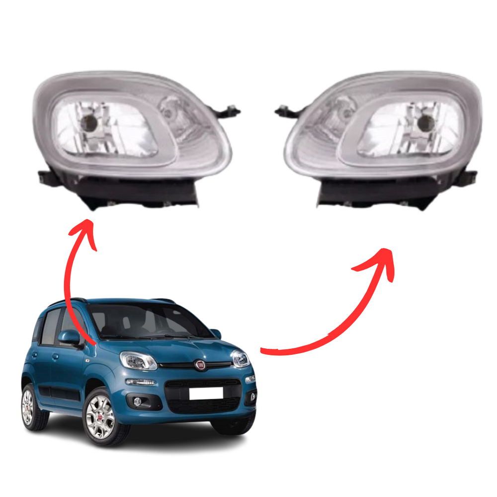 COPPIA FARI PROIETTORI ANTERIORI DX SX CON MOTORE ELETTRICO FIAT PANDA 312 2012>